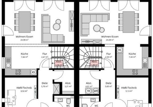 Erdgeschoss Grundriss DHH