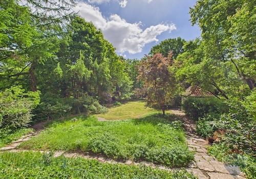Ausblick von der Terrasse auf den Garten