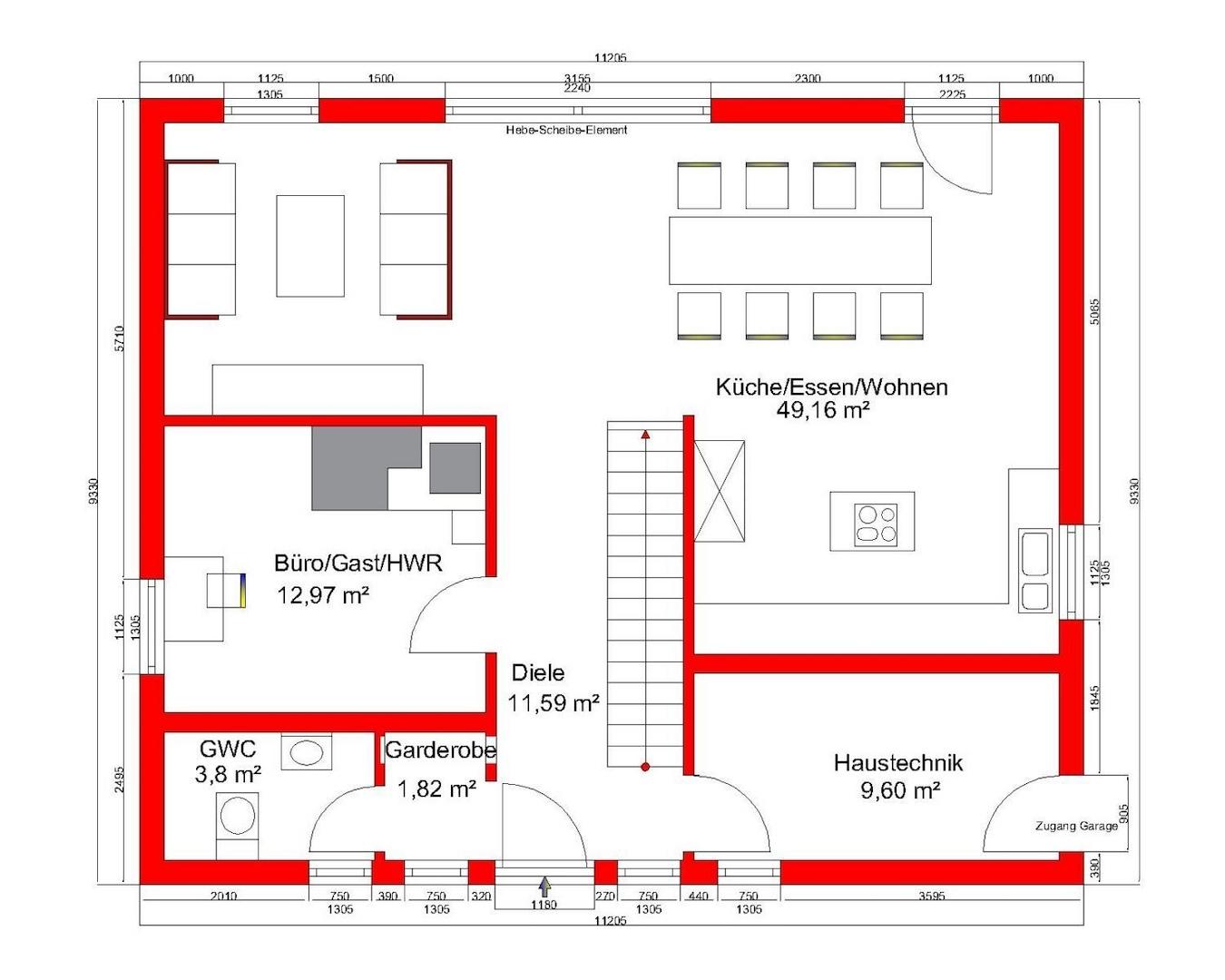 Gestaltungsvorschlag Grundriss EG