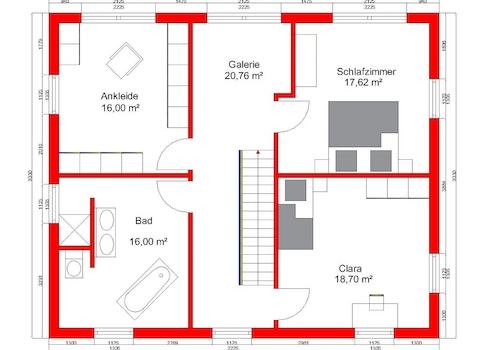Gestaltungsvorschlag Grundriss OG