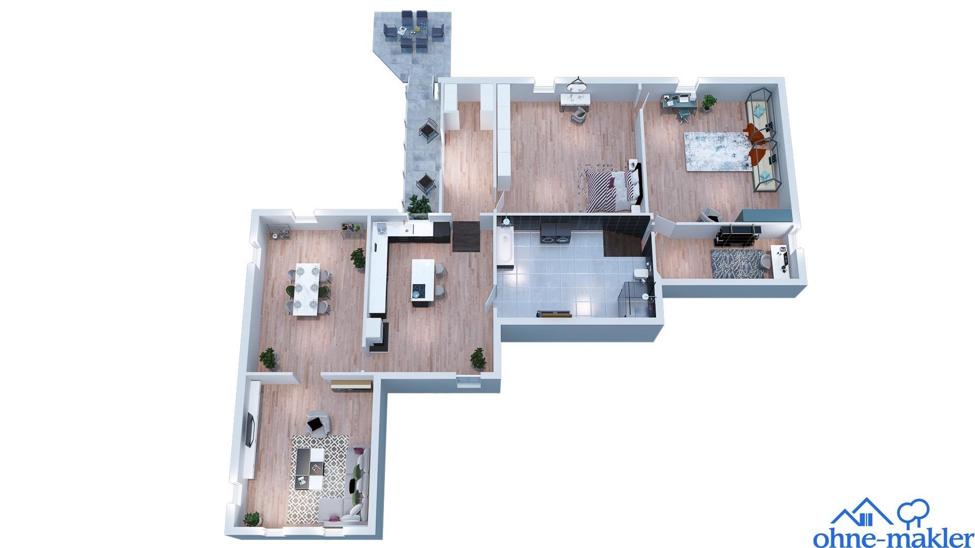 Skizze, Wohnung, Beispiel