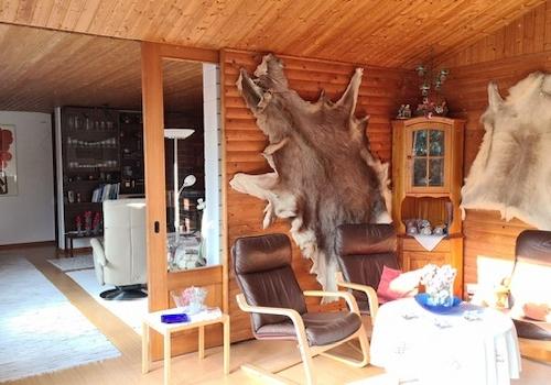 Kaminzimmer mit Schiebetür zum Wohnzimmer EG