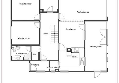 Grundriss Erdgeschoss Bungalow