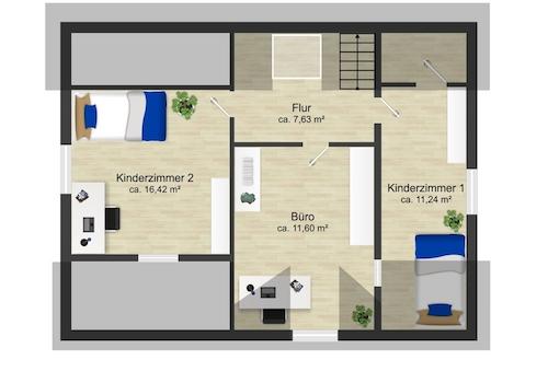 Grundriss Dachgeschoss _ Musterbeispiel nach Sanierung