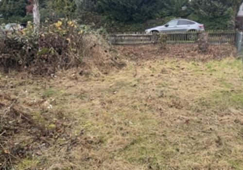 Blick zur Straße von hinten