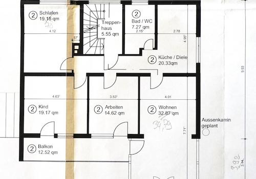 Grundriss (Maße z.T. ungenau)