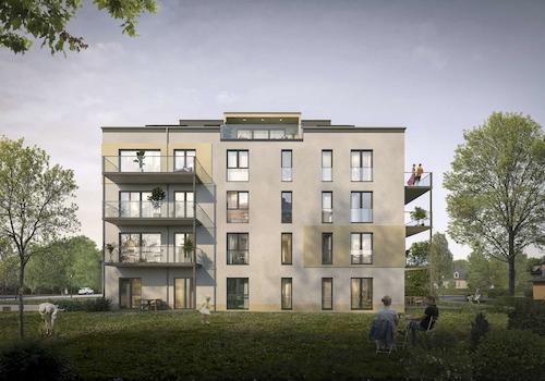 Außenansicht mit Balkonanlage