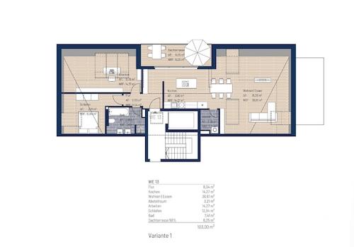 Grundriss WE 13 Variante 1