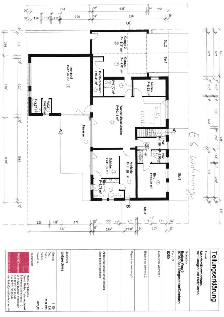 Grundriss Erdgeschoßwohnung