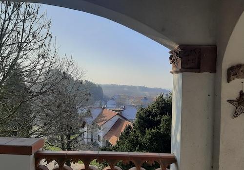 Blick von Balkon i. Rheinebene