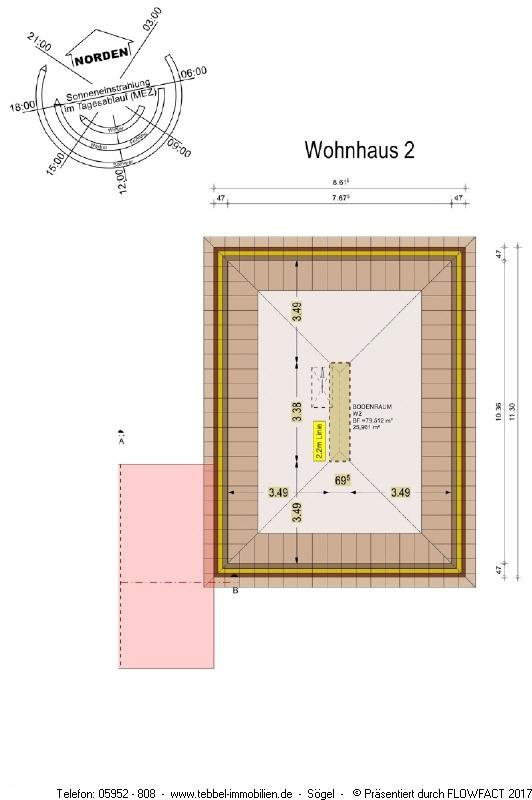 Grundrisszeichnung - Dachgeschoss