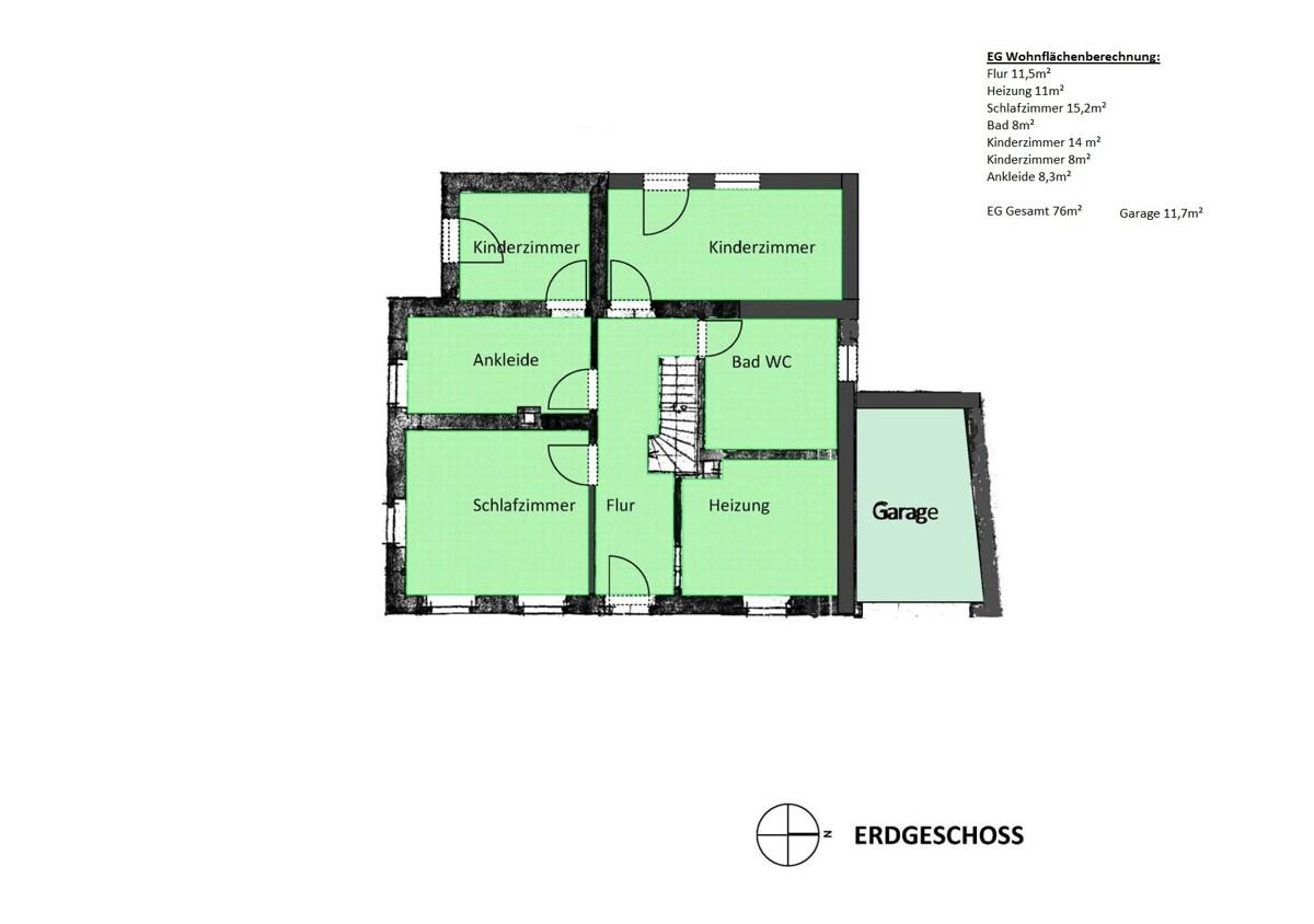 Wohnflächenberechnung EG