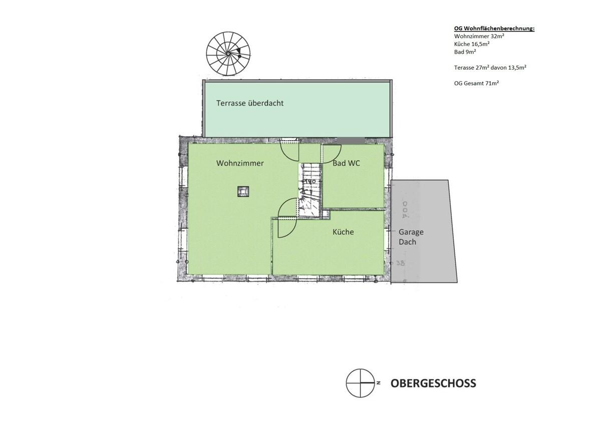 Wohnflächenberechnung OG