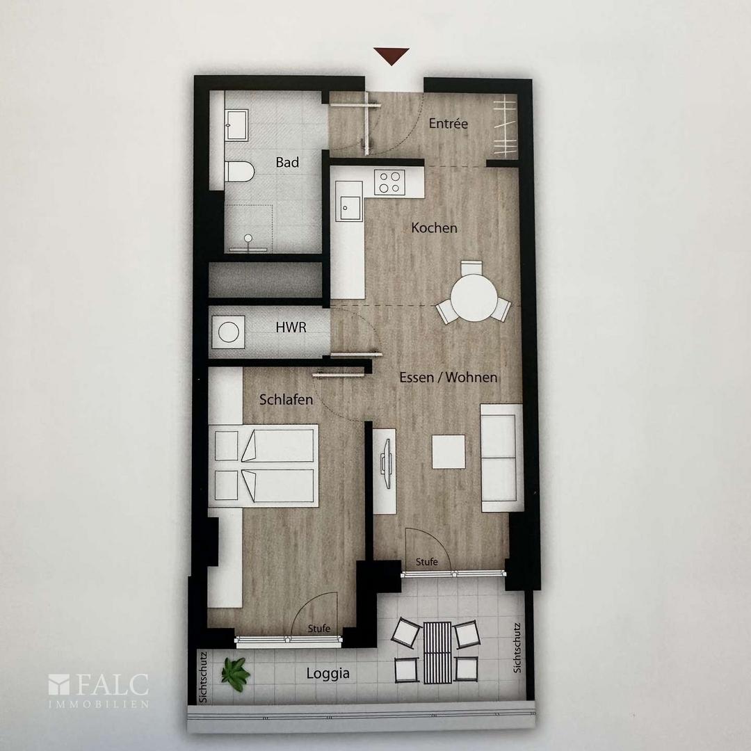 Grundriss 2 Zi.