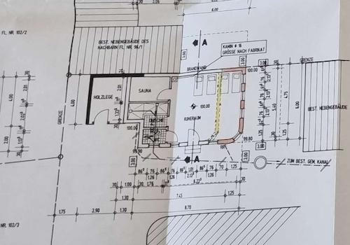 Plan Sauna-Nebengebäude-Detail