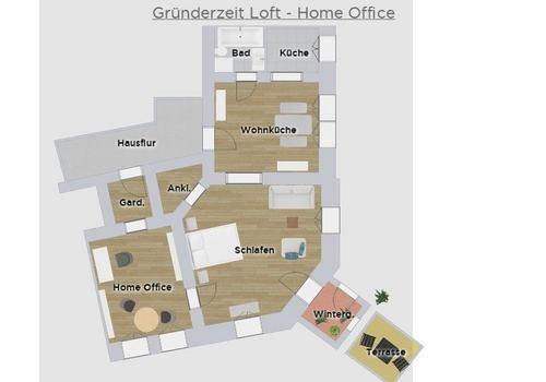 Grundriss Wohnen mit Gewerbe