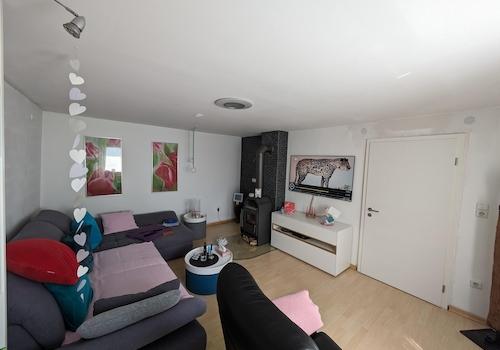 Wohnzimmer, Holzofen