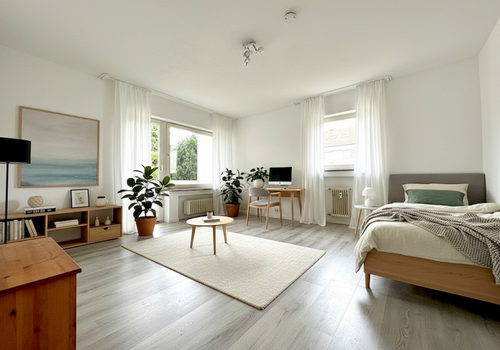 Wohn- & Schlafzimmer mit KI b.