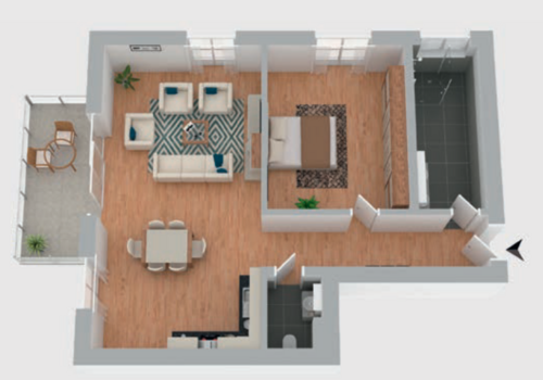 Grundriss Musterwohnung D-4