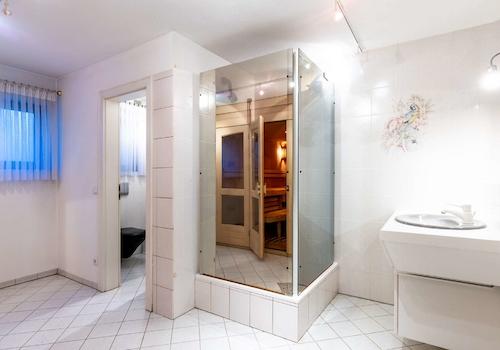 Bad mit Sauna und WC