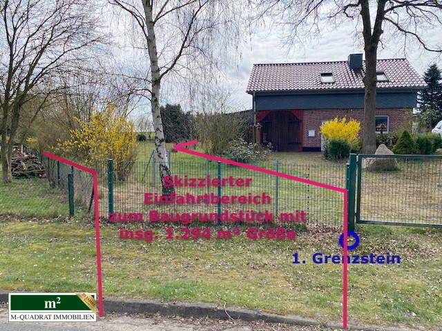 Skizzierter Einfahrtbereich Baugrundstück