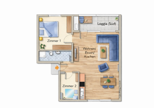 Offener moderner Grundriss