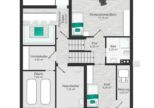 Grundriss Keller/Zwischengeschoß