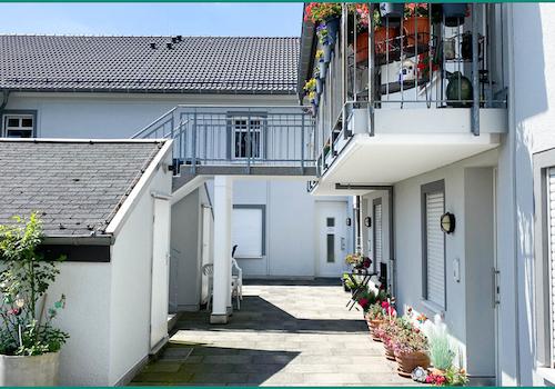 Zugang zu den Wohnungen