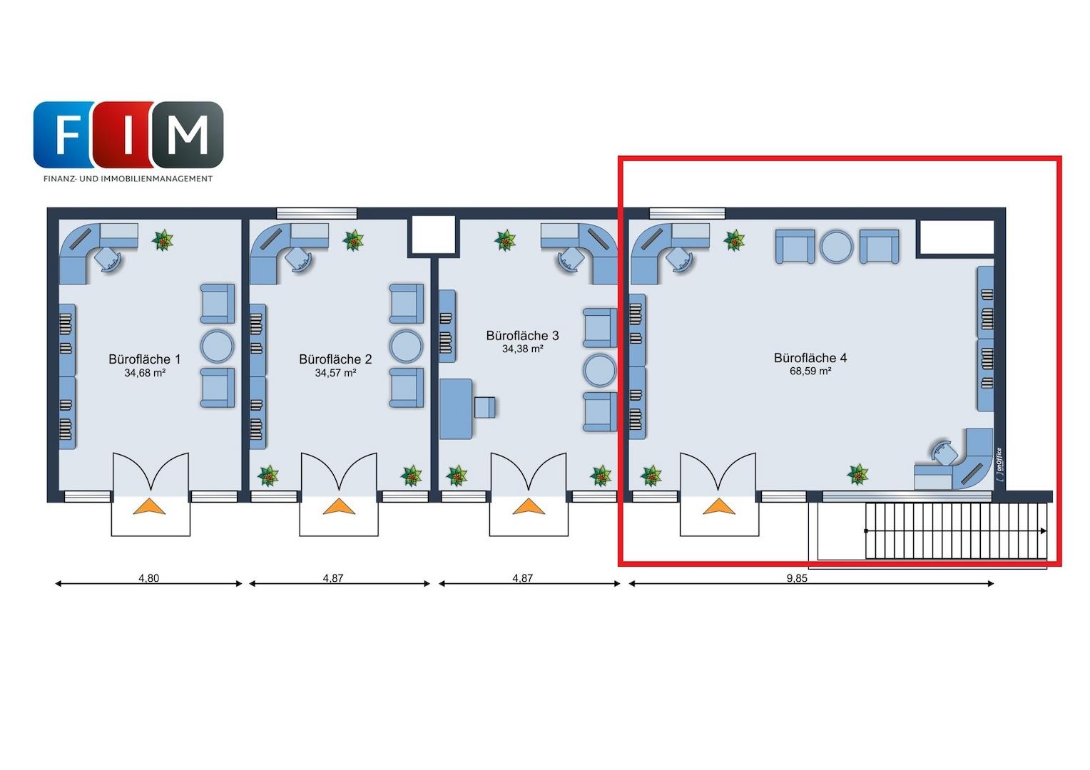 Grundriss Büroflächen_Bürofläche 4