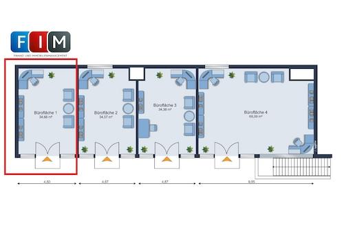 Grundriss Büroflächen_Bürofläche 1