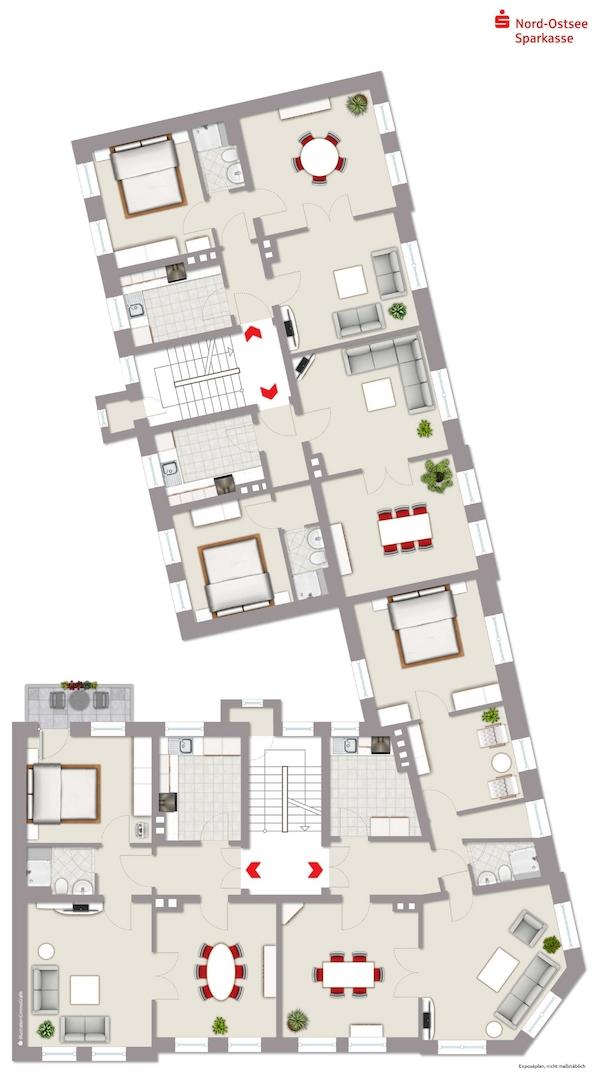Grundriss 1. - 3. Obergeschoss