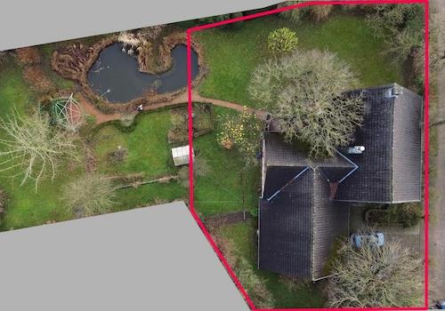 Vogelperspektive mit Flurstück