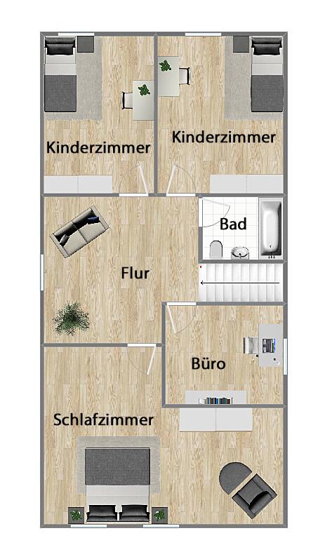 Grundriss Wohnung Obergeschoss (nicht maßstabsgetreu)
