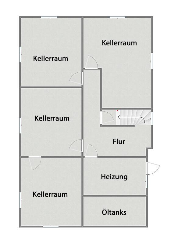 Grundriss Kellergeschoss (nicht maßstabsgetreu)