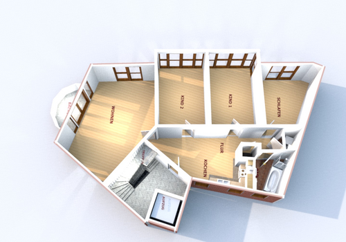 Große lichtdurchfl.  4 Zi-Whg 