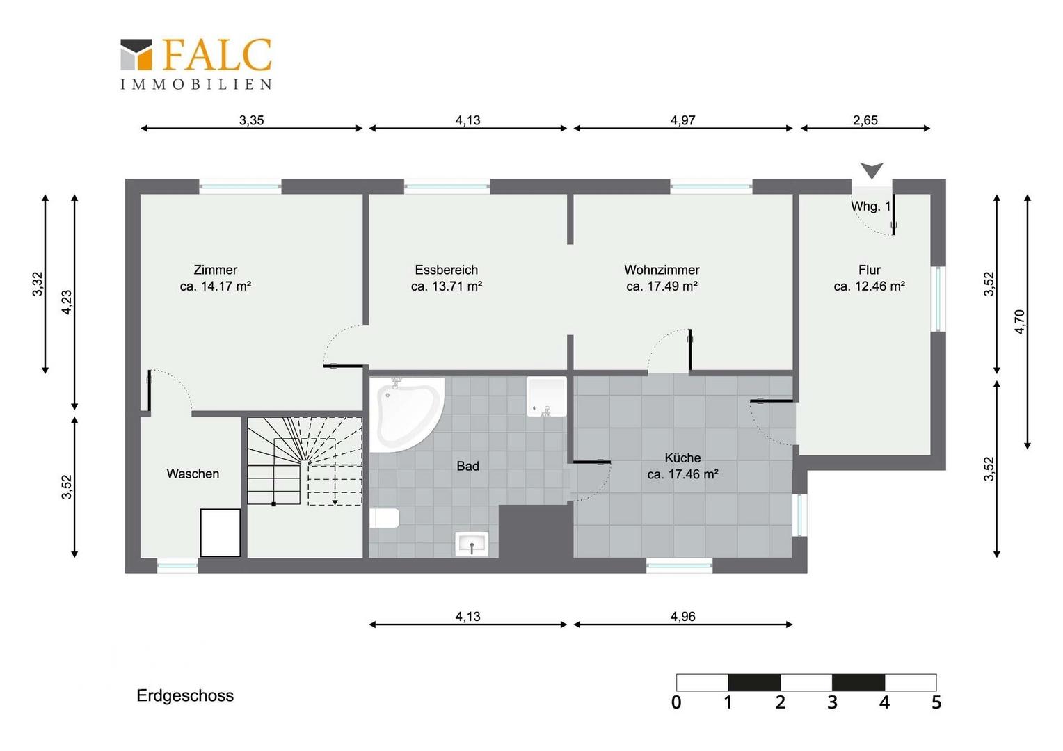Grundriss EG Wohnung unten