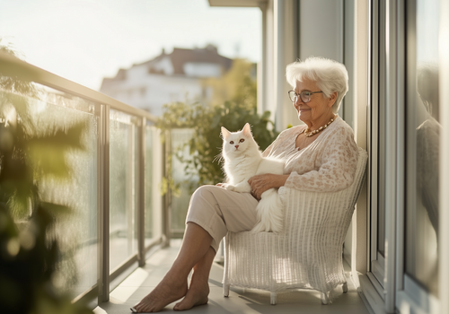 Balkon im Sonnenuntergang