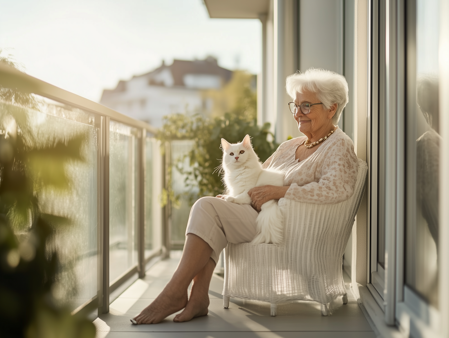 Balkon im Sonnenuntergang
