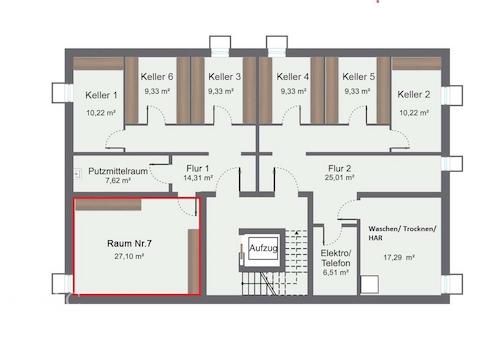 Grundriss Kellerraum