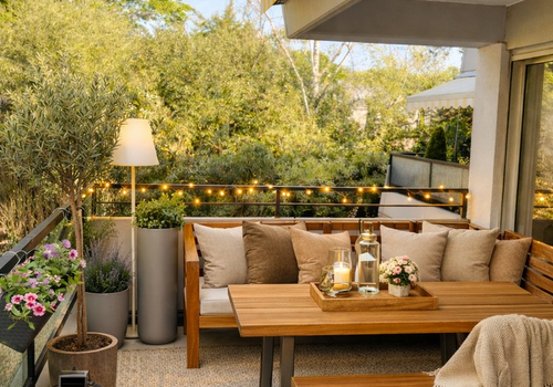 Balkon virtuell möbliert