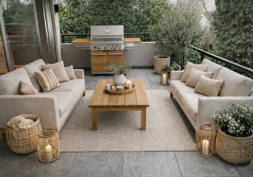 Balkon virtuell möbliert