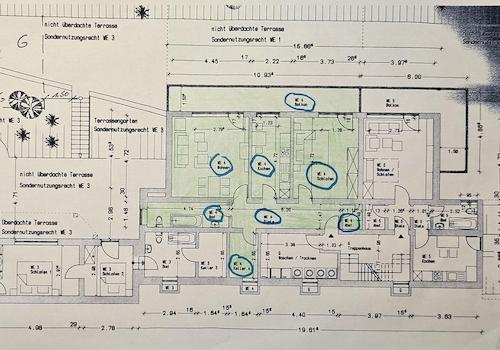 Grün markierte ist die Wohnung