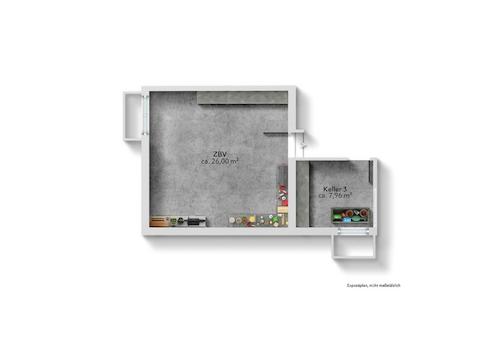 Grundriss Hobbyraum + Keller