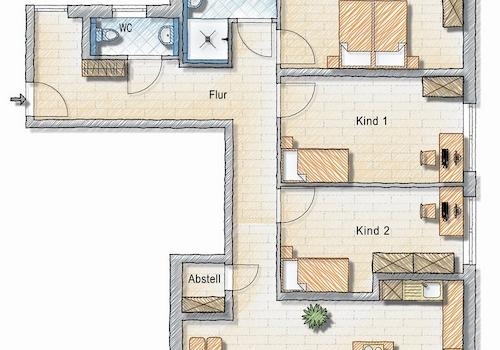 Grundriss mit Möblierungsidee