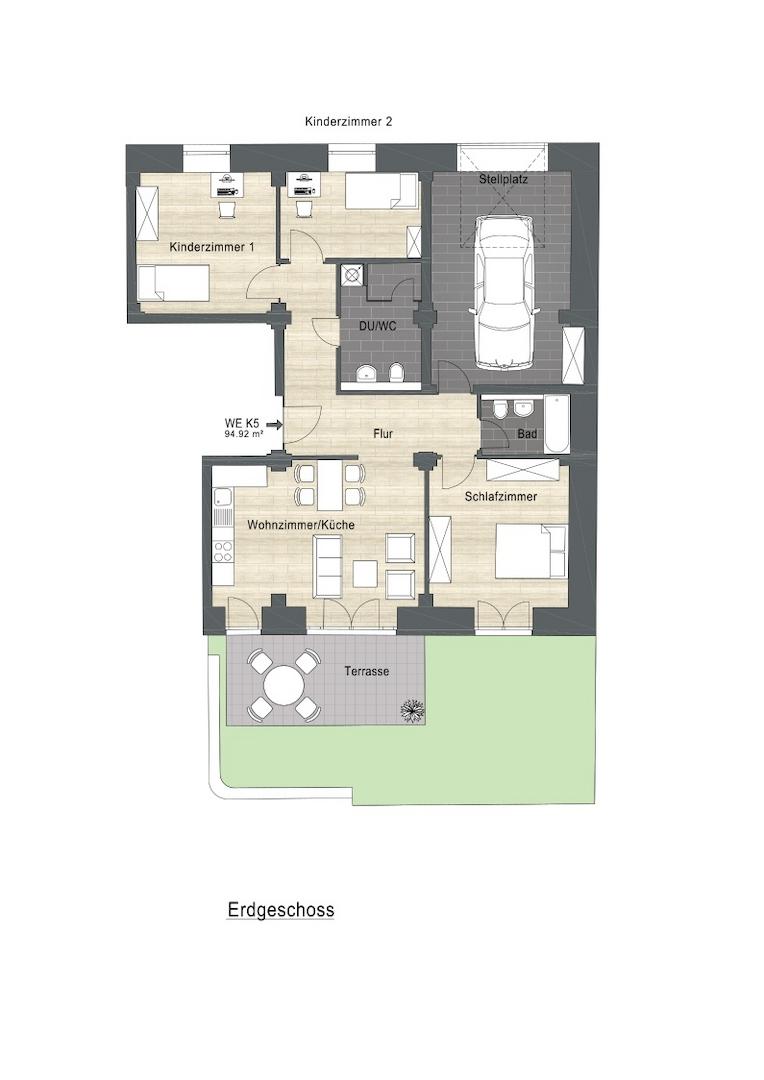 K5_1.jpg 4-Raum mit Terrasse und Zugang zum Stellplatz
