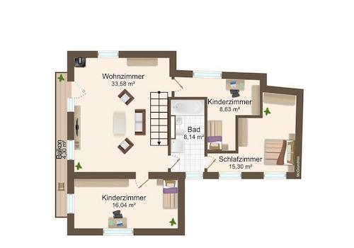 1.OG-Neubau EFH in Dorfhain 