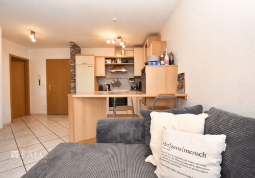 Sicht Wohnzimmer zur Küche