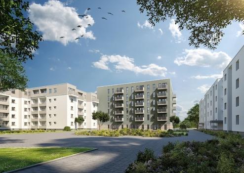 Moderne Wohnung mit Dusche - offene Küche