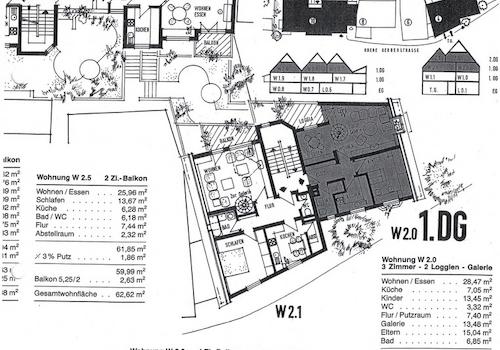 Grundriss und Auftreilung