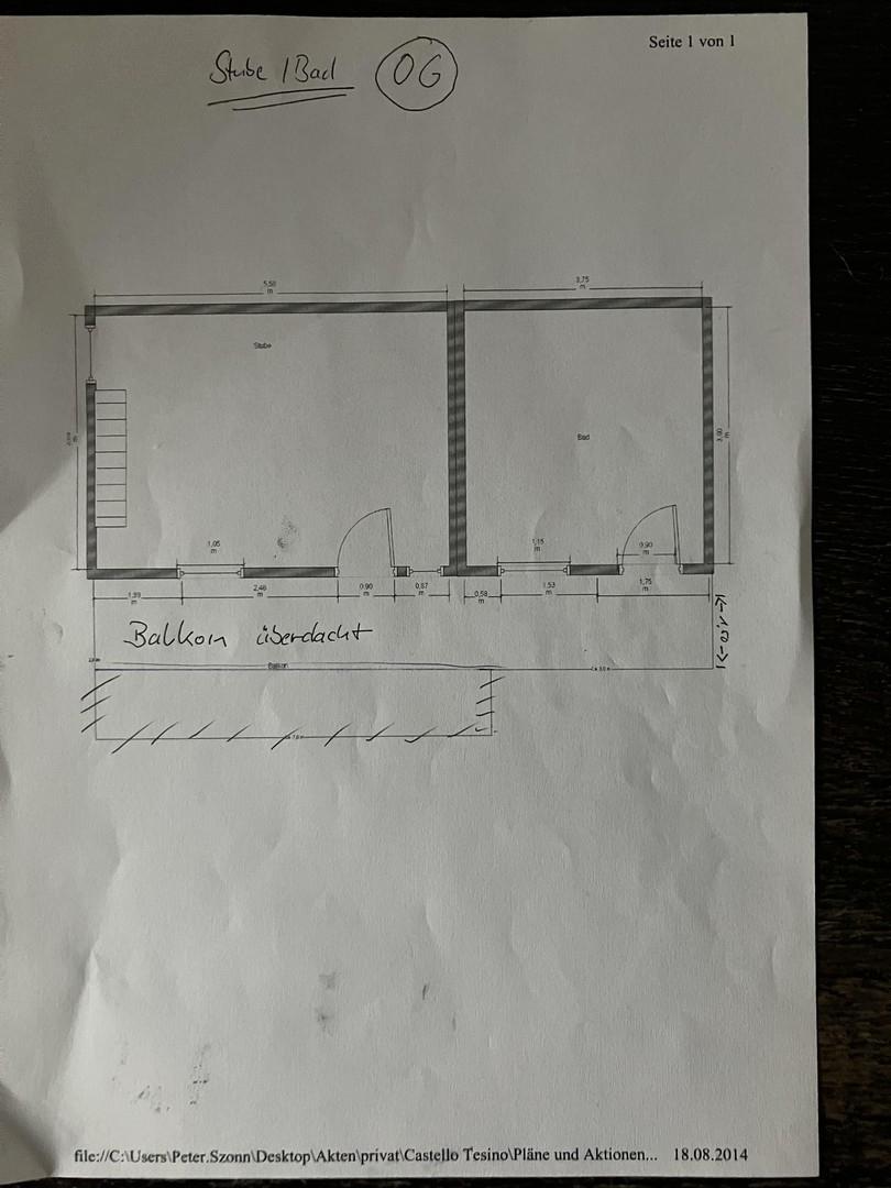 Grundriss Stube Bad